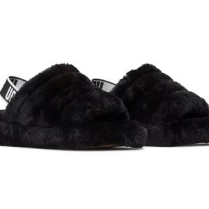 UGG Black Cozy Slippers Plush Indoor Comfort